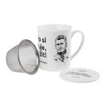 Baťova důvěra - porc. hrnek s nerez sítkem a pokličkou, 250 ml