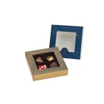 Dárková krabička se 4 pralinkami - modrá