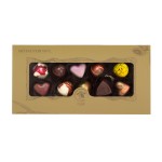 Dárková krabička s 10 pralinkami - zlatá