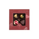 Dárková krabička se 4 pralinkami - červená