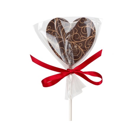 Srdcové lízátko z hořké čokolády, 25 g