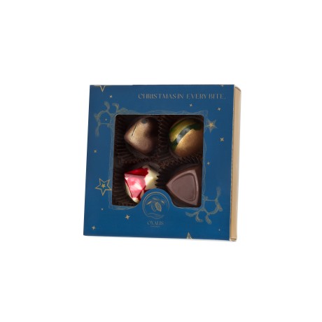 Dárková krabička se 4 pralinkami - modrá