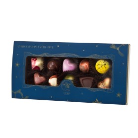 Dárková krabička s 10 pralinkami - modrá