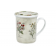 Herbs Botanica 0.25 l - porcelain mug with a lid and stainless steel strainer