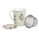 Herbs Botanica 0.25 l - porcelain mug with a lid and stainless steel strainer