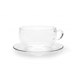 Jumbo 0.4 l - glass cup with saucer