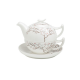 Cherry Flowers - fine bone china tea set for one