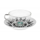 Mandala Lotus 0.2 l glass mug and porcelain saucer