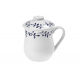 Herbs Blue Leaves - porcelain mug with strainer 0.33 l