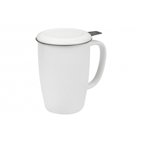 Kukui 0.44 l - porcelain mug with a stainless steel strainer and lid