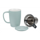 Kai 0.44 l - porcelain mug with a stainless steel strainer and lid
