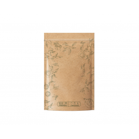 ECO-friendly compostable zip bag - green 500 g, 22.9 x 5 x 33 cm