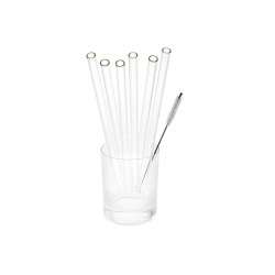 Glass straws - 25 cm long, diameter 10 mm