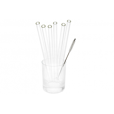 Glass straws - 25 cm long, diameter 10 mm