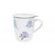 Birds - infuser mug 0.35 l with stainless steel strainer and lid
