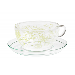 Rose 0,3 l - glass cup with saucer