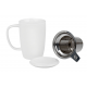 Kukui 0.44 l - porcelain mug with a stainless steel strainer and lid