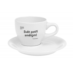 Baťa latte šálek 0,23 l – motto: Svět patří smělým!
